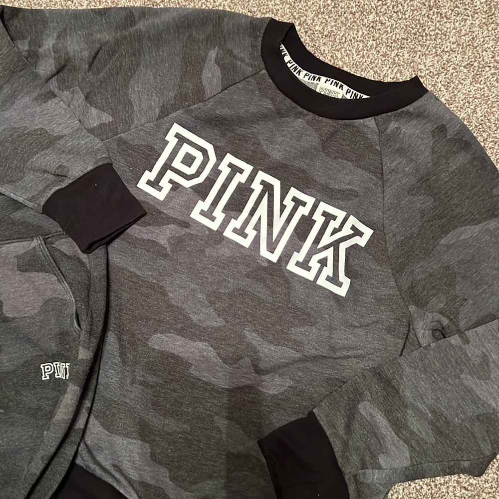 VS PINK gray camo sweat suit - Picture 2 of 5